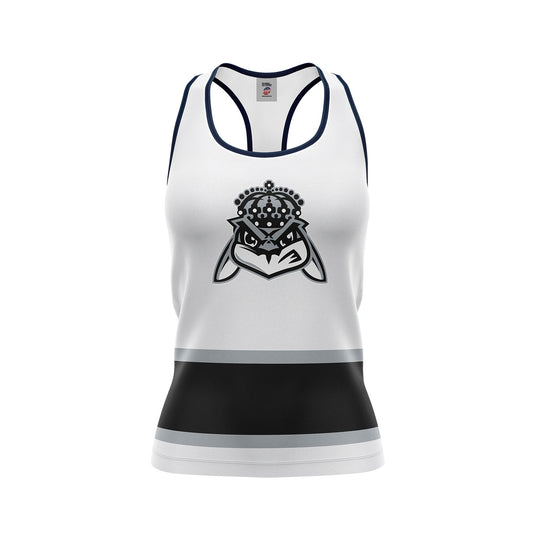 Bench Clearers White Women's Racerback Hockey Tank