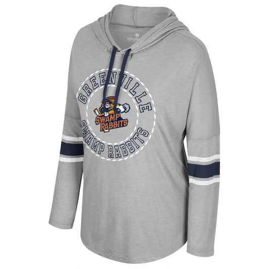 25-26 Colosseum Women's Gray Hooded Longsleeve Shirt